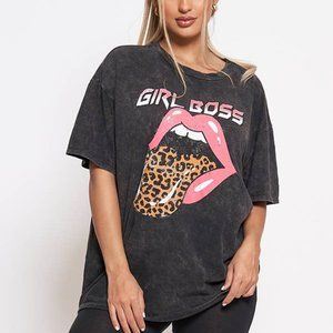 Girl Boss Leopard Tongue Tee